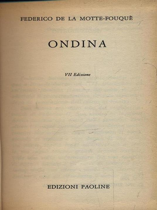 Ondina - Federico de La Motte-Fouqué - copertina