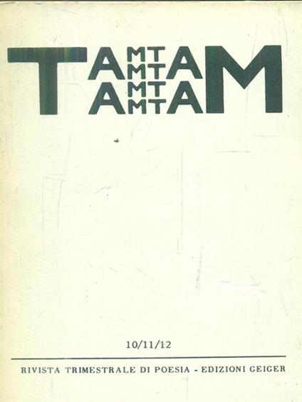 Tam Tam. 101112 - copertina