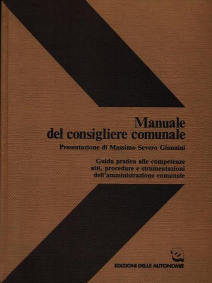 Manuale del consigliere comunale - copertina