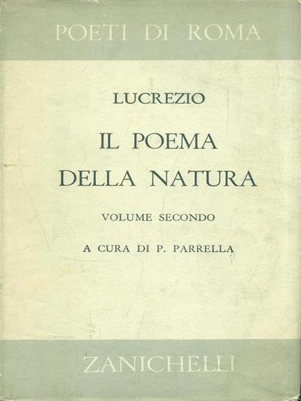 Il poema della natura. Volume 2 - Tito Lucrezio Caro - copertina