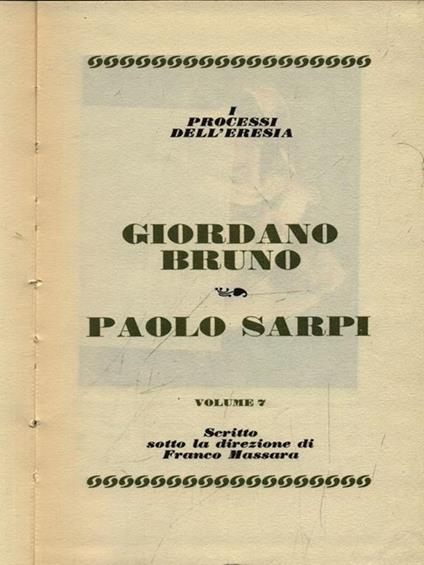 Giordano Bruno - Paolo Sarpi - copertina