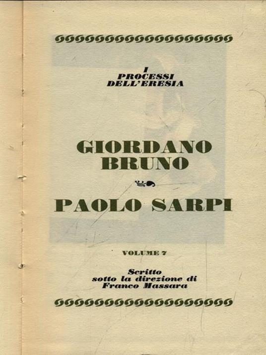 Giordano Bruno - Paolo Sarpi - copertina