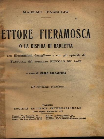   Ettore Fieramosca - Massimo D'Azeglio - copertina