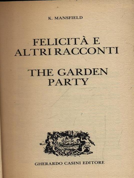 Felicità e altri racconti - Katherine Mansfield - copertina
