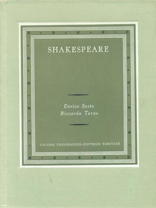 Enrico Sesto Riccardo Terzo - William Shakespeare - copertina