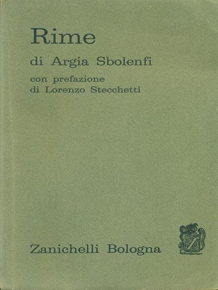 Rime - Argia Sbolenfi - copertina