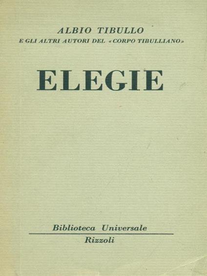   Elegie - Albio Tibullo - copertina