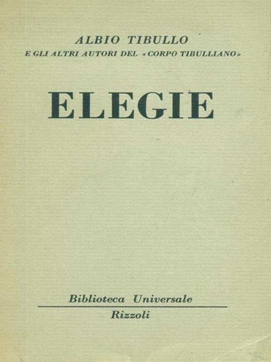   Elegie - Albio Tibullo - copertina