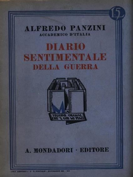 Diario sentimentale della guerra - Alfredo Panzini - copertina