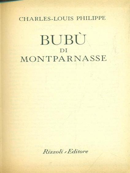   Bubù di Montparnasse - Charles-Louis Philippe - copertina