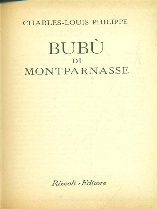   Bubù di Montparnasse - Charles-Louis Philippe - copertina