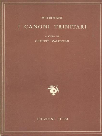I canoni trinitari I-IV - copertina