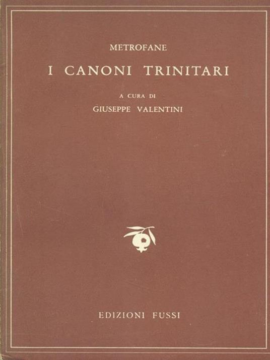 I canoni trinitari I-IV - copertina