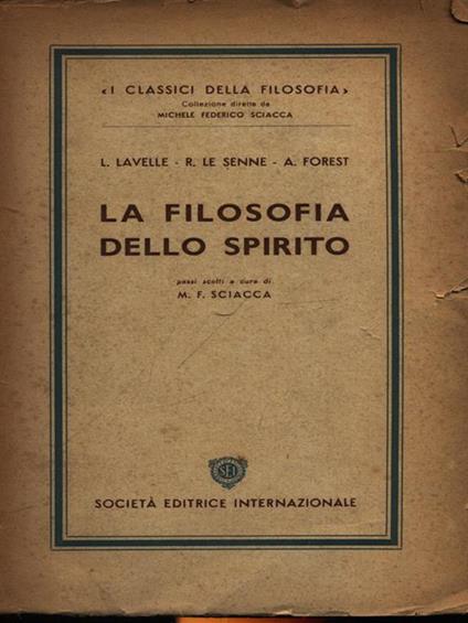 La filosofia dello spirito - copertina