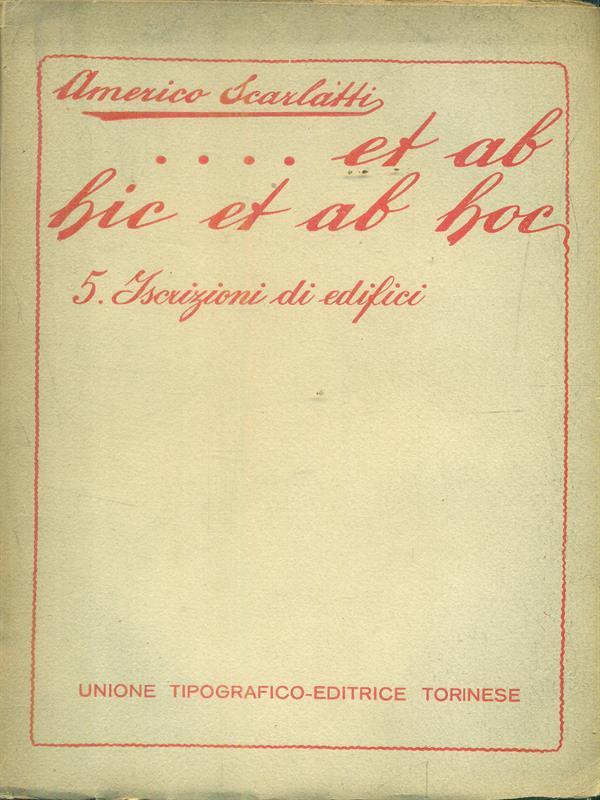 et ab hic et ab hoc 5. Iscrizioni di edifici