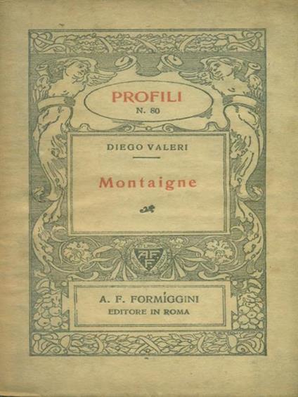   Montaigne - Diego Valeri - copertina