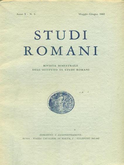   Studi romani Anno X N. 3/ maggio-giugno 1962 - copertina