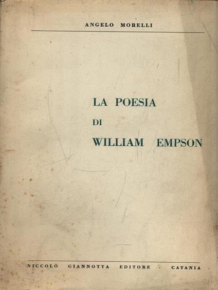 La poesia di William Empson - A. Morelli - copertina