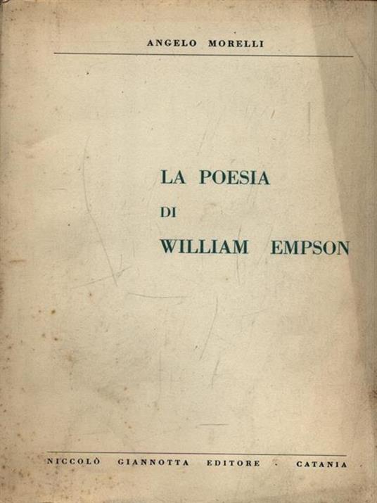 La poesia di William Empson - A. Morelli - copertina