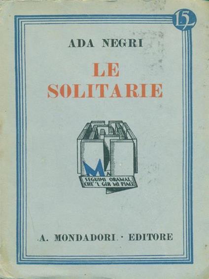 Le solitarie - Ada Negri - copertina