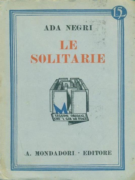 Le solitarie - Ada Negri - copertina