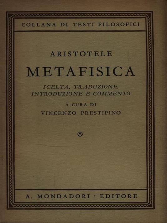 Metafisica - Aristotele - copertina