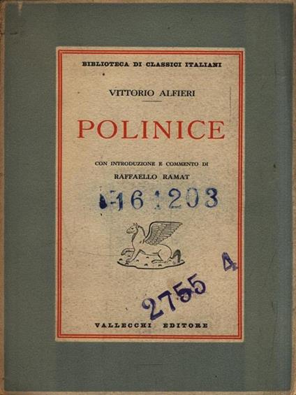 Polinice - Vittorio Alfieri - copertina