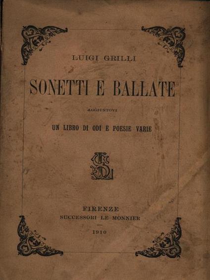   Sonetti e ballate - Luigi Grilli - copertina