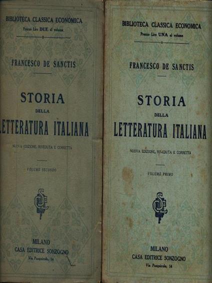   Storia della letteratura italiana. 2 Volumi - Francesco De Sanctis - copertina