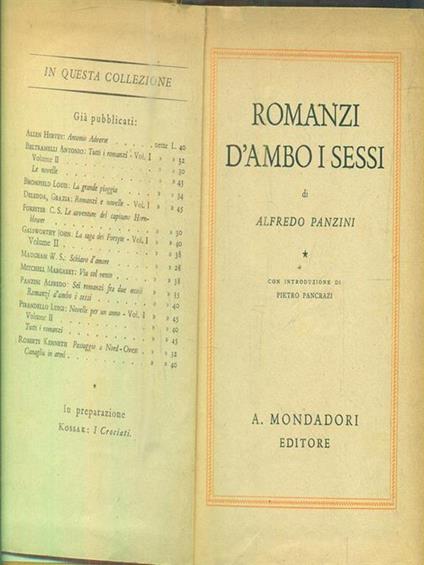   Romanzi d'ambo i sessi - Alfredo Panzini - copertina