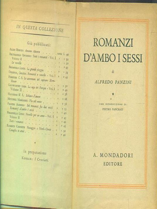   Romanzi d'ambo i sessi - Alfredo Panzini - copertina