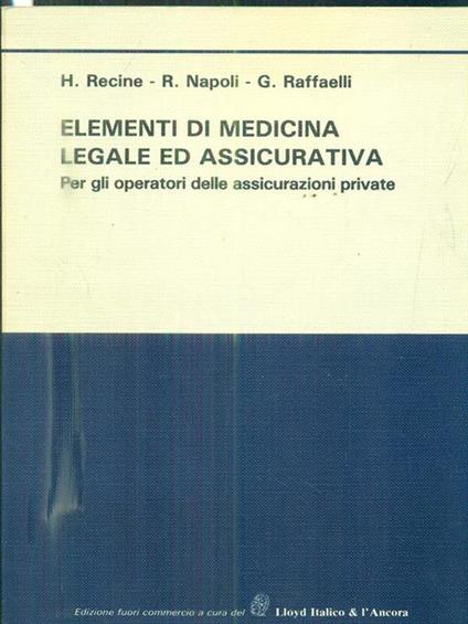 Elementi di medicina legale ed assicurativa - copertina