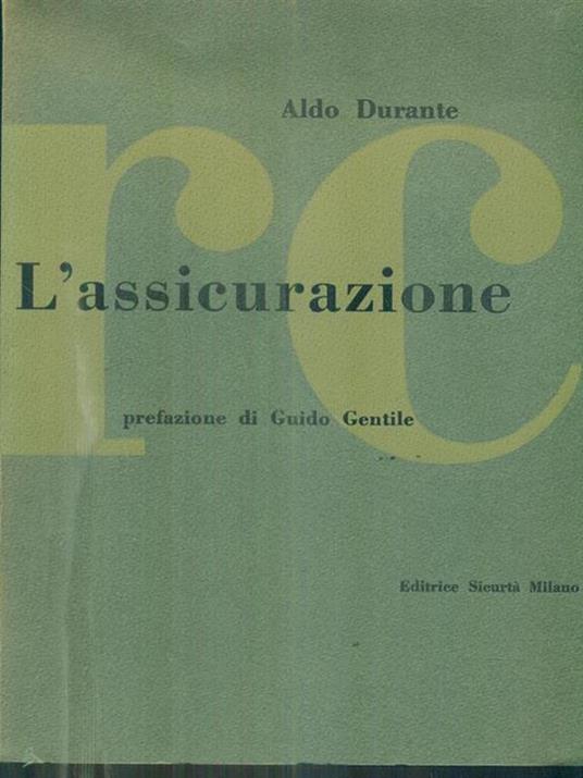 L' assicurazione RC - Aldo Durante - copertina