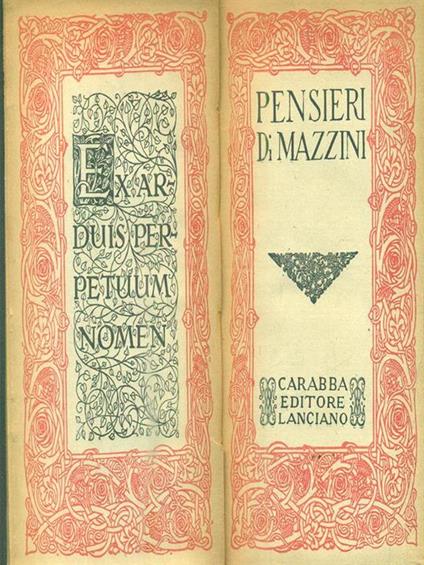   Pensieri - Giuseppe Mazzini - copertina