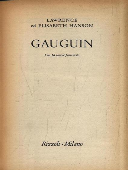 Gauguin - Lawrence Hanson - copertina