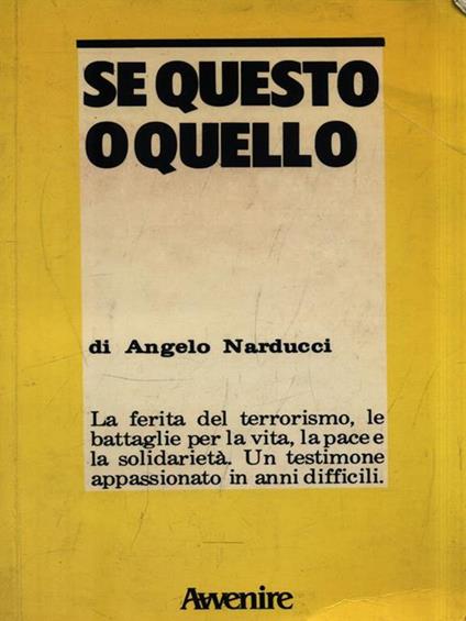 Se questo o quello - Angelo Narducci - copertina