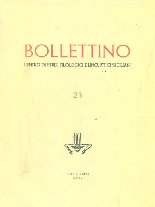 Bollettino. Centro di studi filologici e linguistici siciliani N.23 - copertina