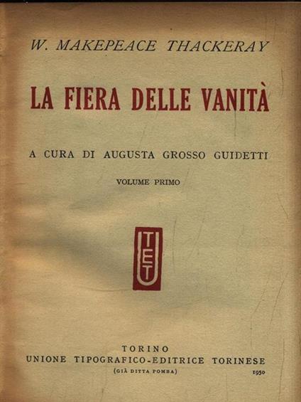La fiera delle vanità. Volume 1 - William M. Thackeray - copertina