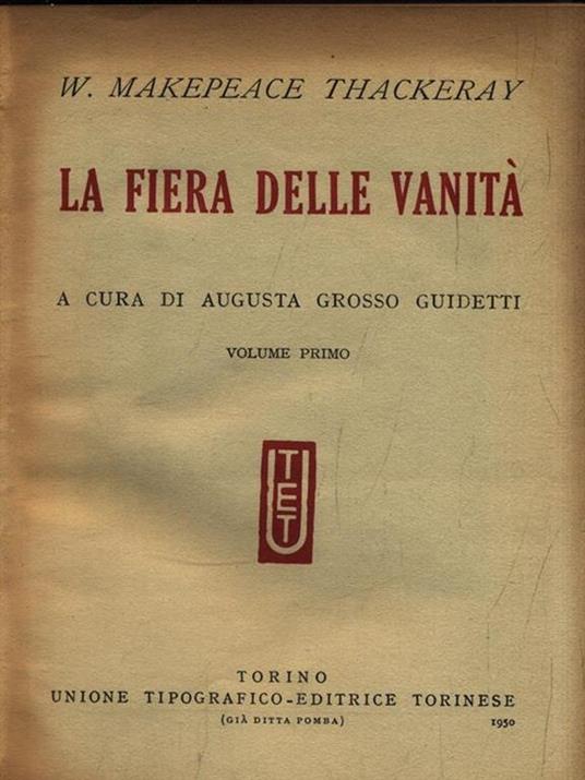 La fiera delle vanità. Volume 1 - William M. Thackeray - copertina