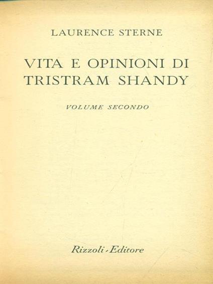 Tristram shandy Volume secondo - Laurence Sterne - copertina