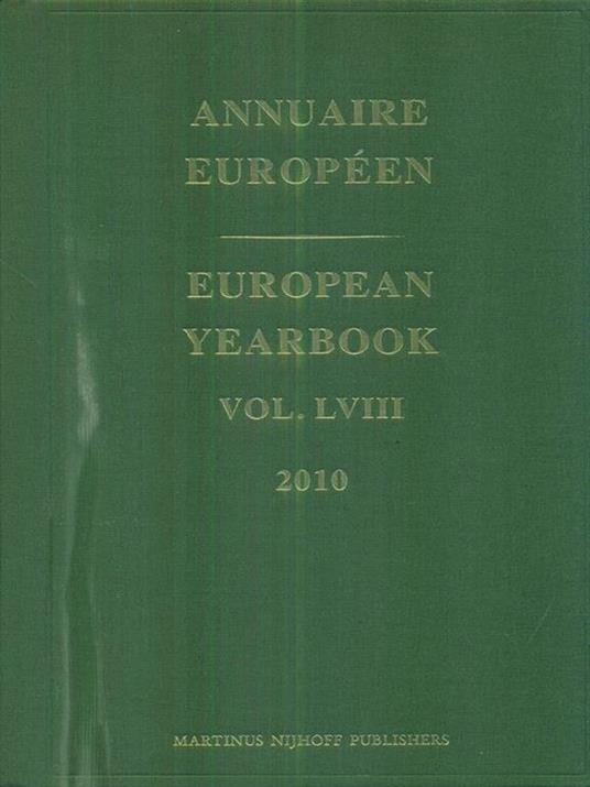 Annuaire Europeen. European Yearbook Vol LVIII / 2010 - copertina