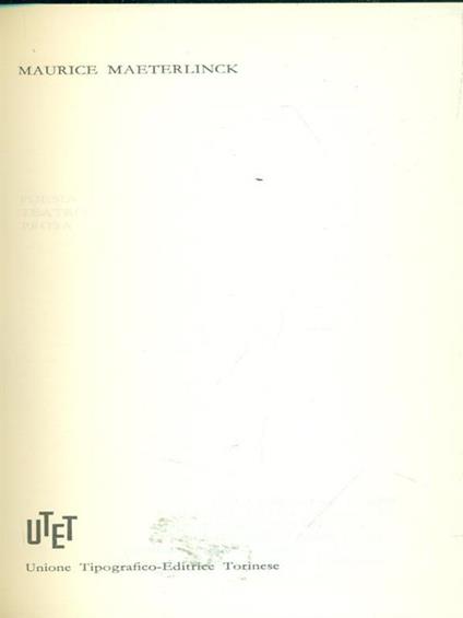 Maeterlinck Premio Nobel 1911 - copertina