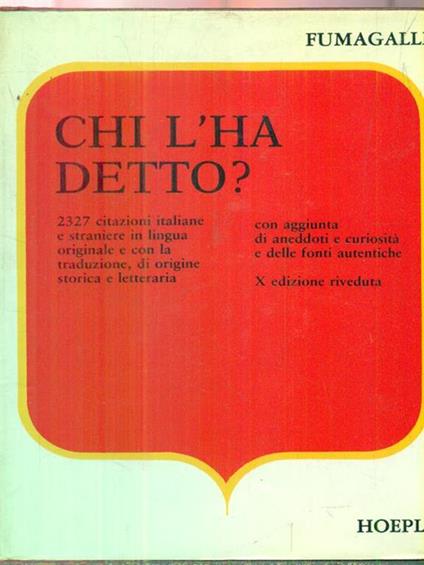 Chi l'ha detto? - Giuseppe Fumagalli - copertina