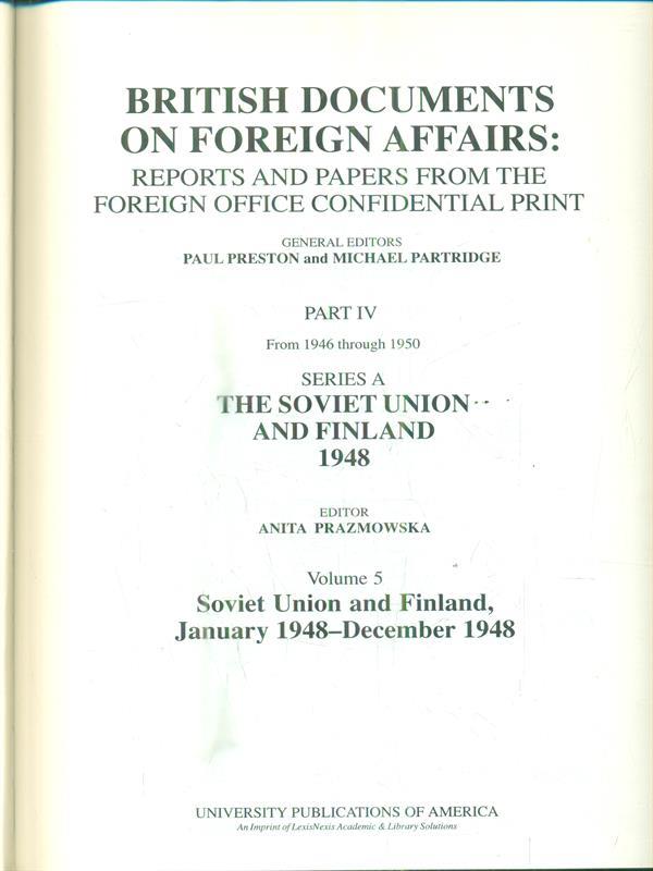 British documents on foreign affairs. Part IV. Series A. Volume 5