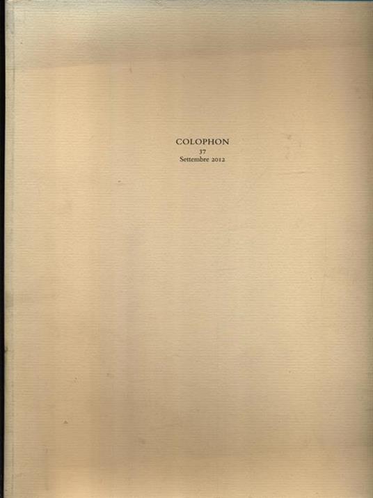 Colophon 37/settembre 2012 - copertina