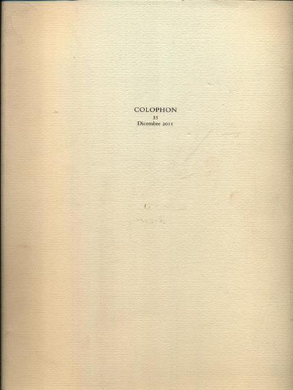 Colophon 35/dicembre 2011 - copertina