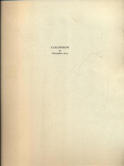 Colophon 42/novembre 2014 - copertina