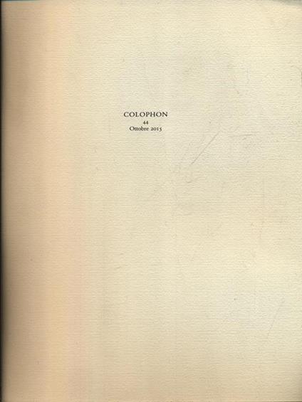 Colophon 44/ottobre 2015 - copertina