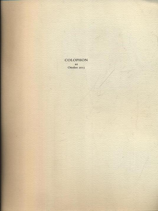 Colophon 44/ottobre 2015 - copertina