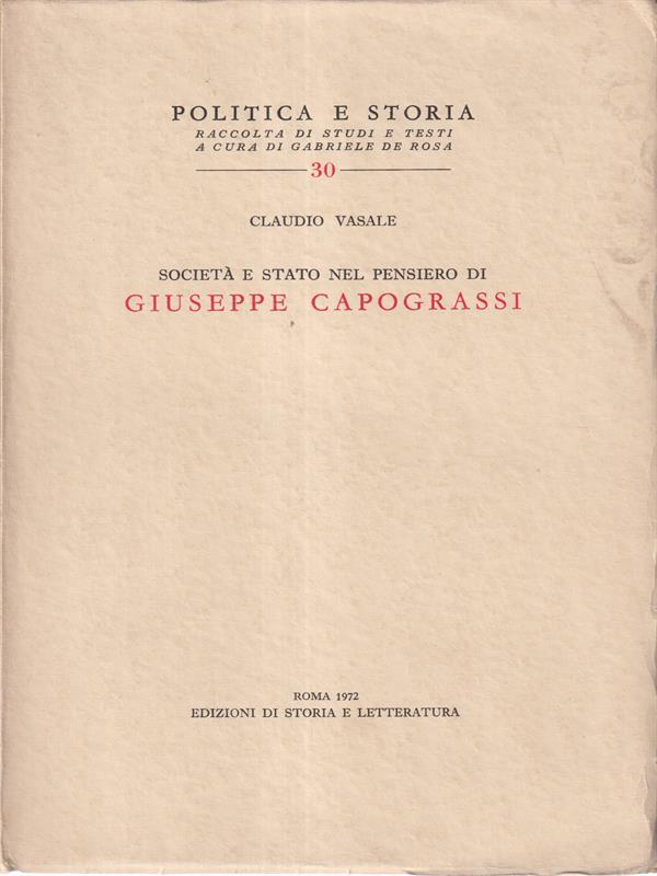 Società e Stato nel pensiero di Giuseppe Capograssi